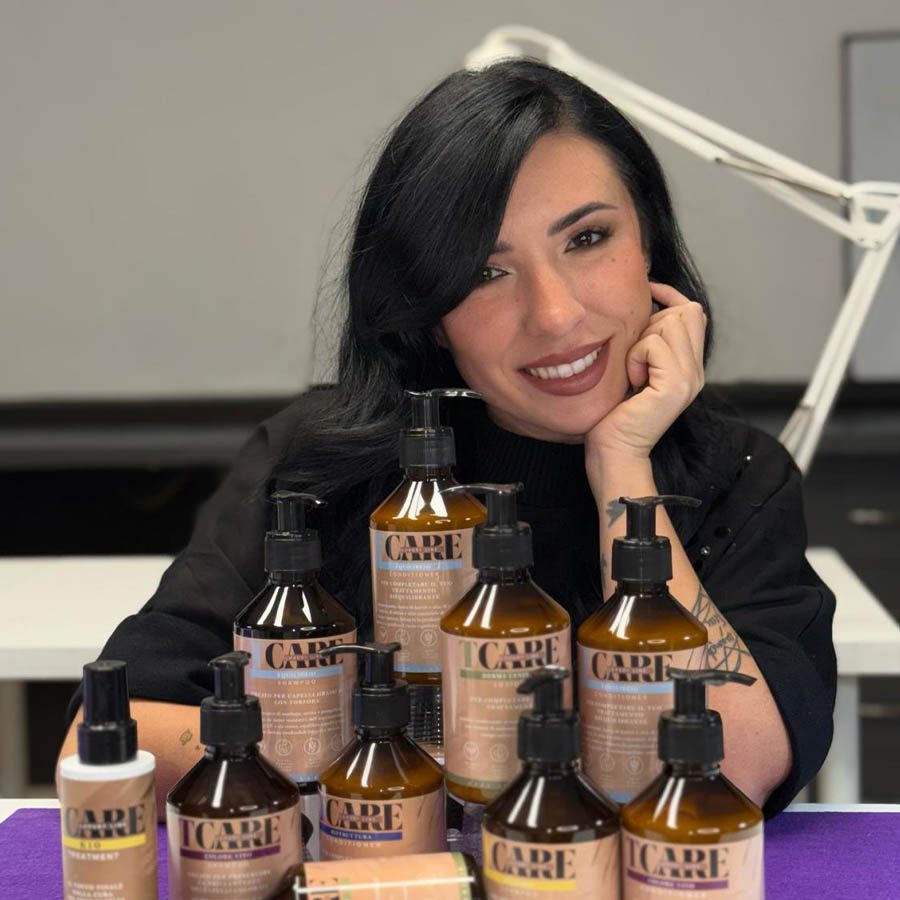 t-care foto ragazza con prodotti